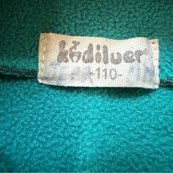 ⭐️ 5 for $25 Grey Fleece Hooded Zipper Jacket Teal Trim Size 110 4-5 Yrs - Picture 7 of 7